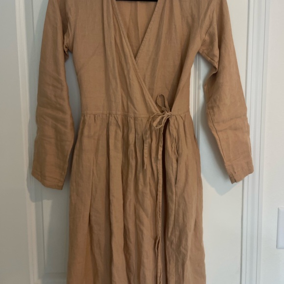 Simply Grey linen wrap dress - small Midi Dress - Picture 3 of 8